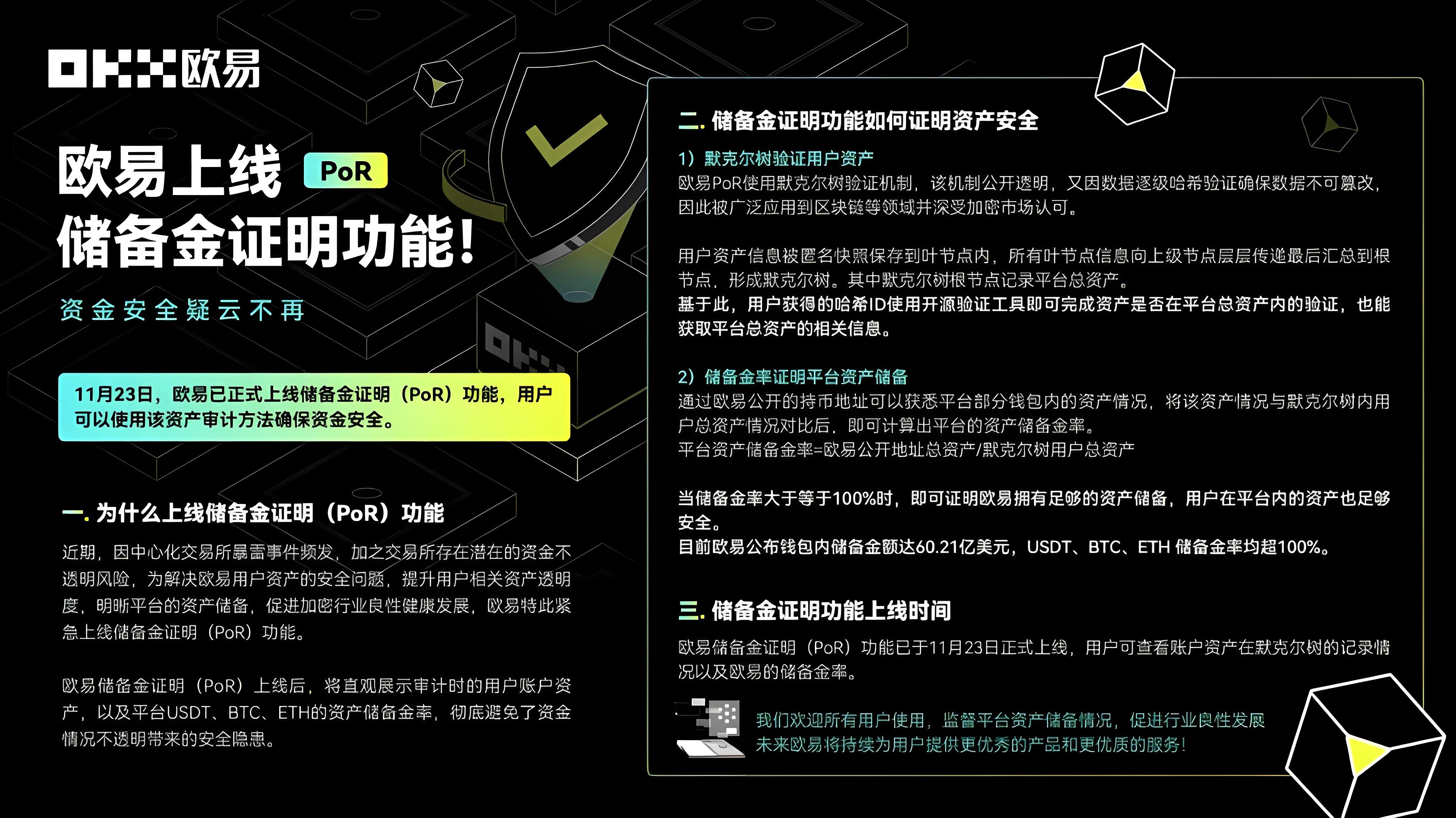 如何開啟歐易儲備金證明功能?